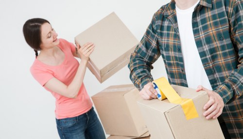 Moving team preparing items safely in Chingford