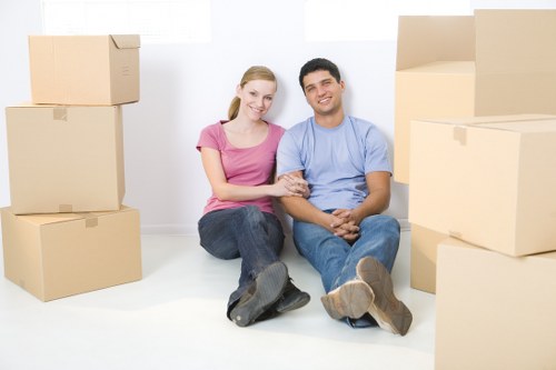 House removal team preparing a move in Chingford