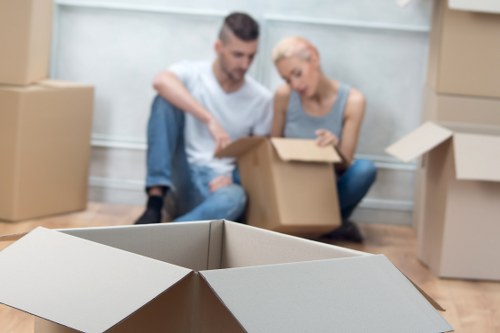Preparation checklist and packed boxes for a local move