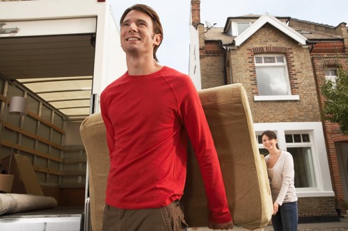 Local moving van near residential streets in Chingford