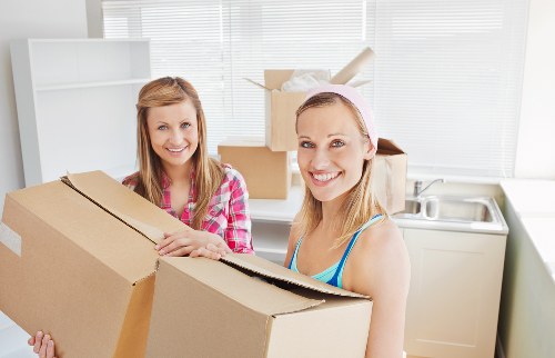 Boxes and furniture prepared for a removals job in Chingford